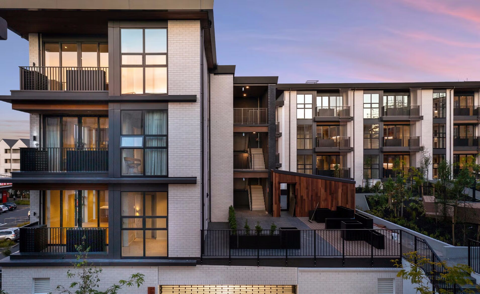 Kahu and Elementum apartment buildings
